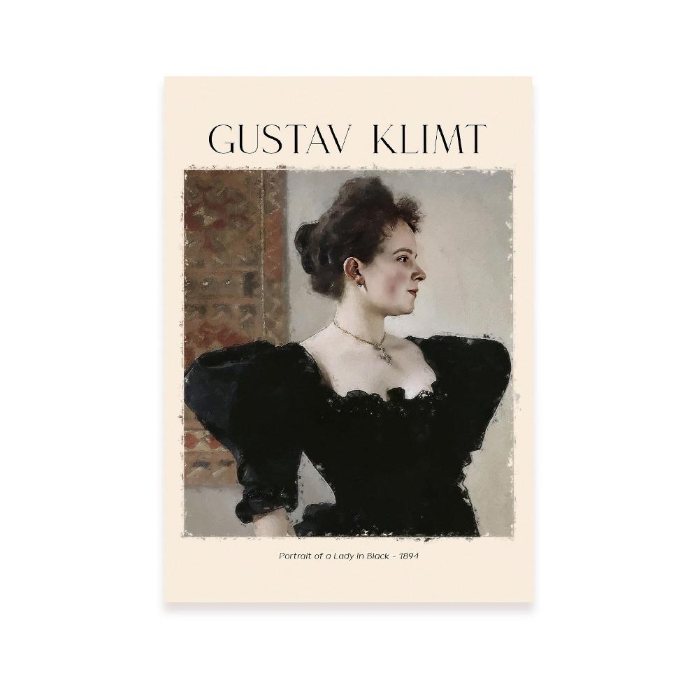 nacnic Lámina de Dama de Negro inspirada en Gustav Klimt