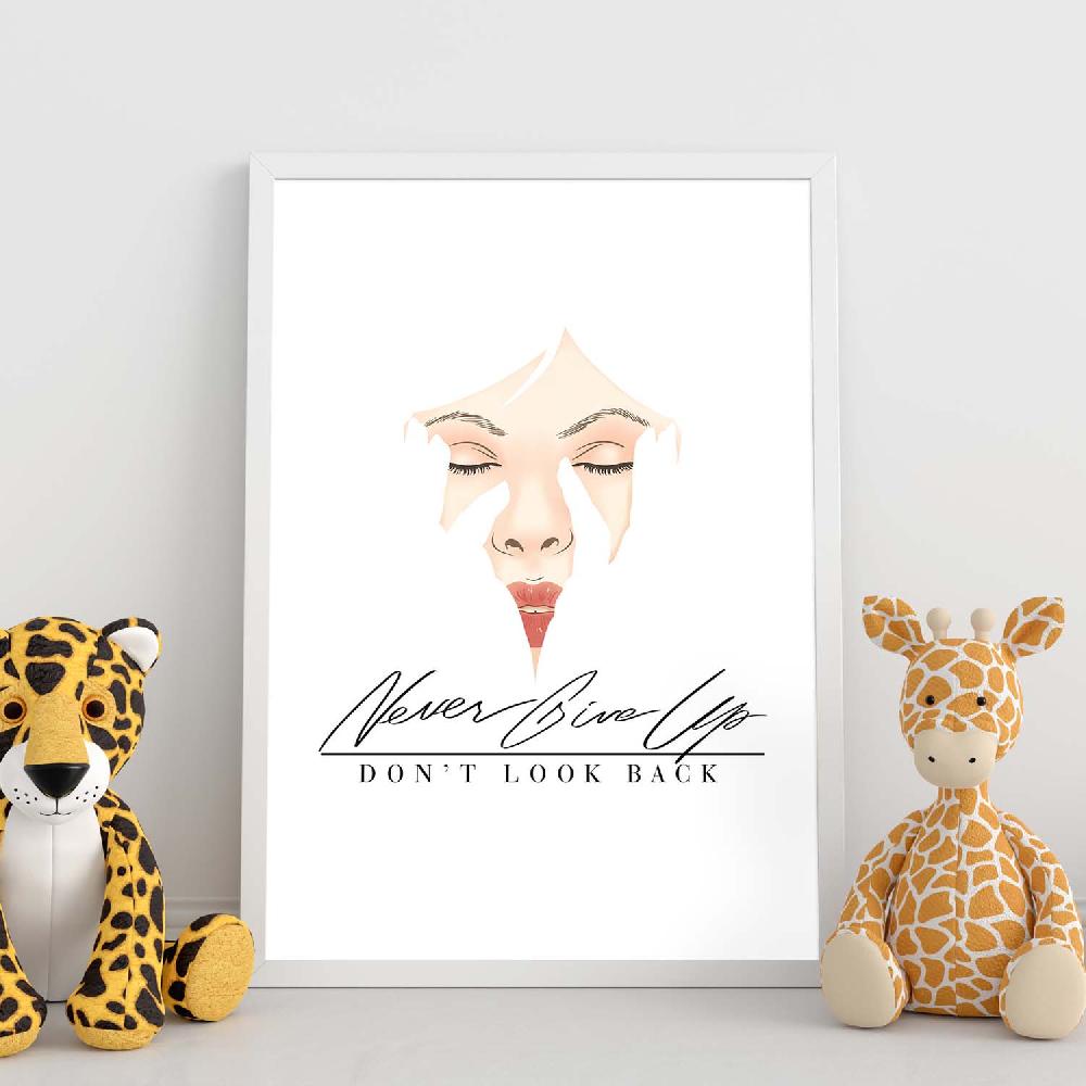Nacnic Lámina De Decoración Con Mensajes Felices Ilustrados 'Don't Look Back'