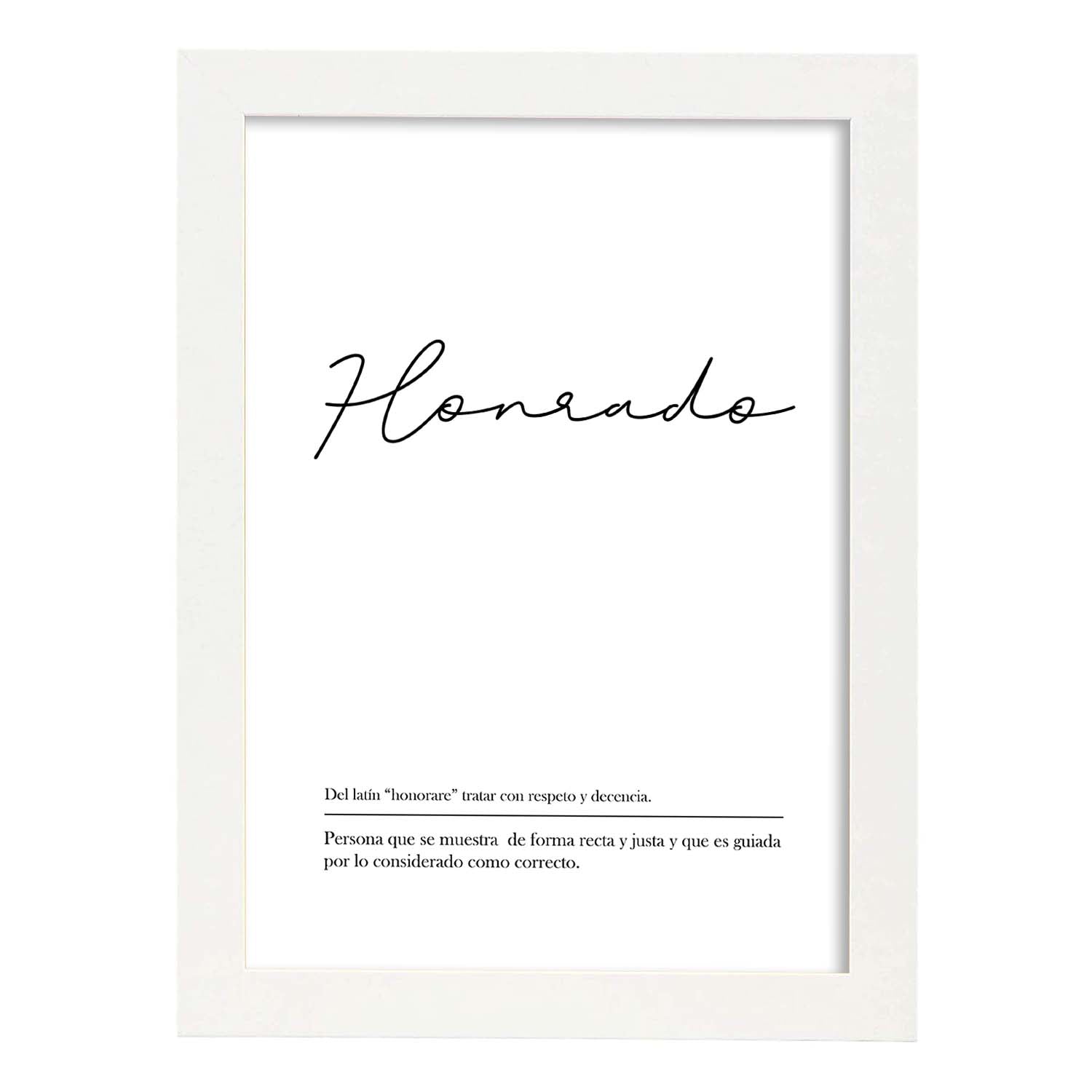 Nacnic Lámina De Definición Honrado Con Fondo Blanco Nórdico
