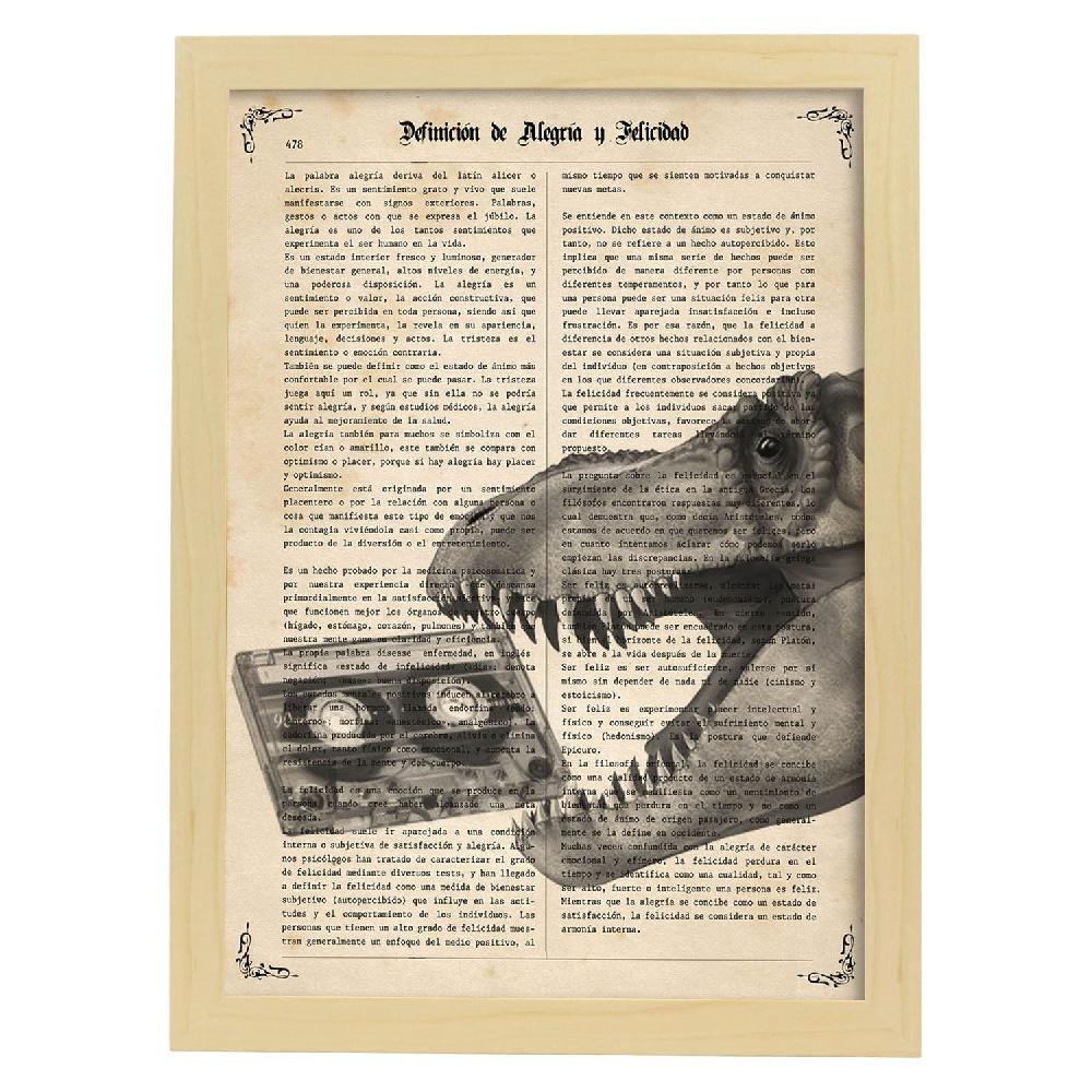 Nacnic Lámina De Dinosaurio Con Casete Para Amantes De Los Animales