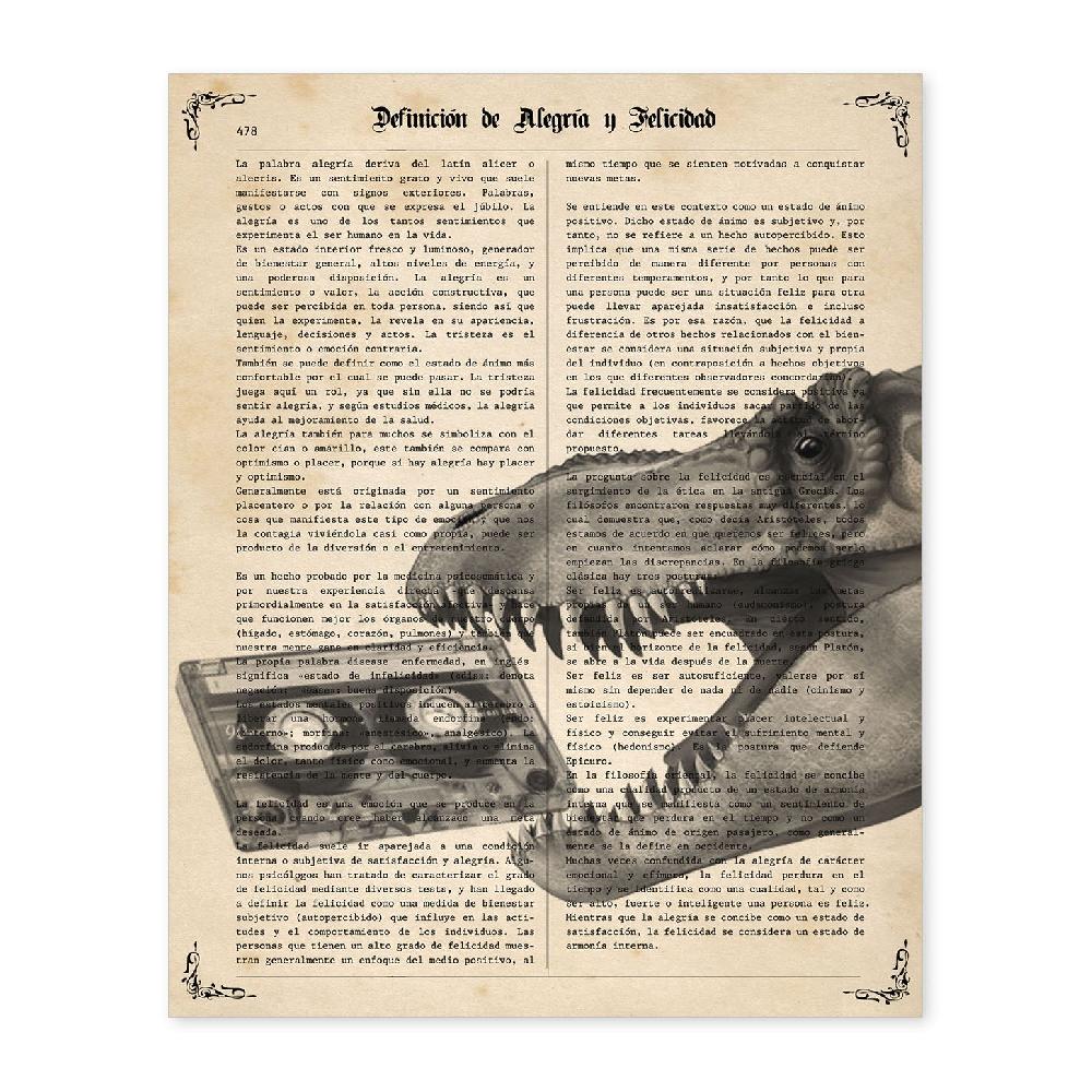 nacnic Lámina de Dinosaurio con Casete para Amantes de los Animales