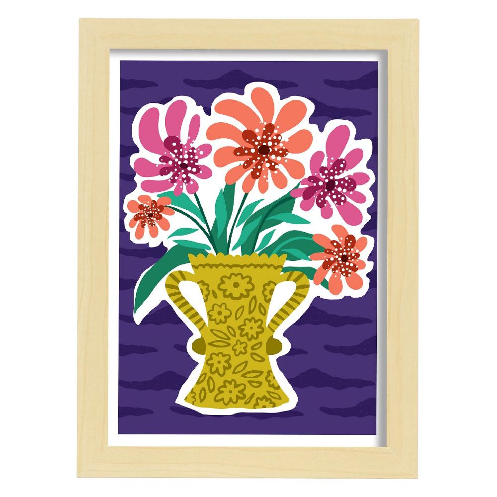 Nacnic Lámina De Flores En Jarrón Y Diseño Estético De Arte De Pared