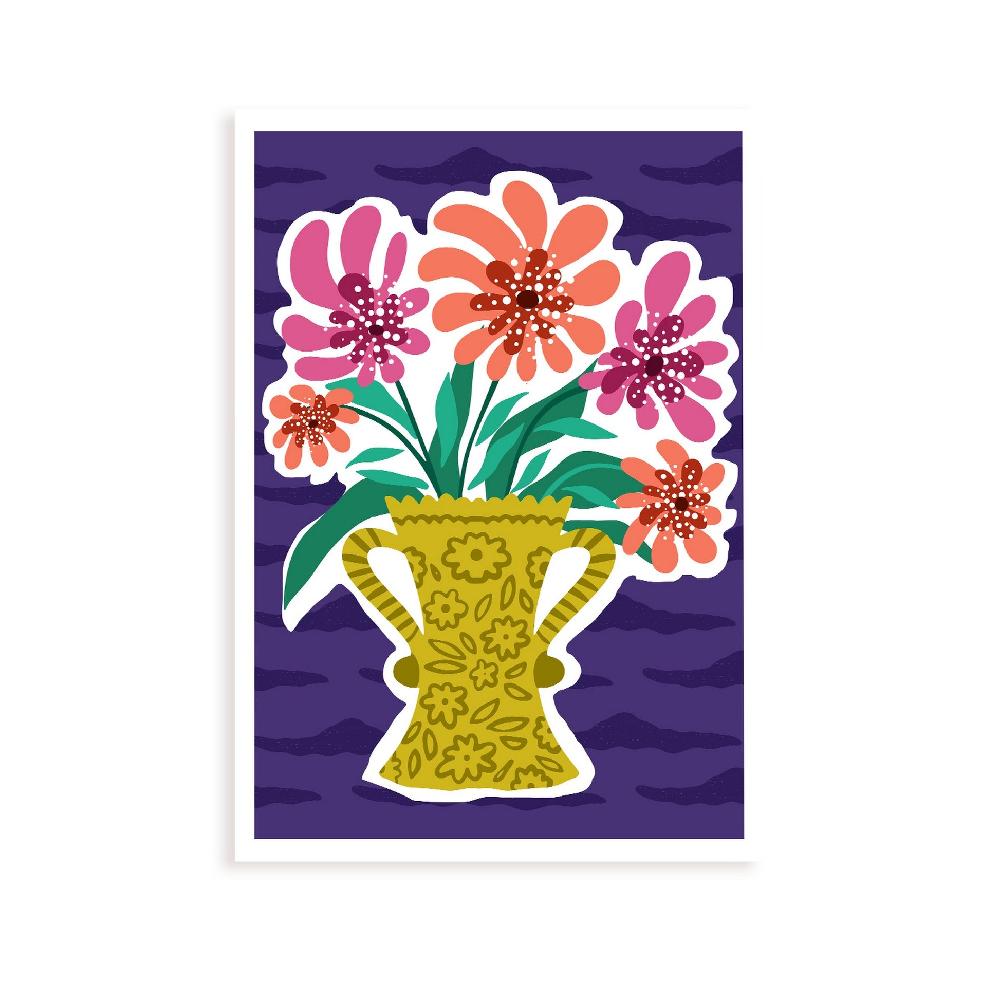 nacnic Lámina de Flores en Jarrón y Diseño Estético de Arte de Pared