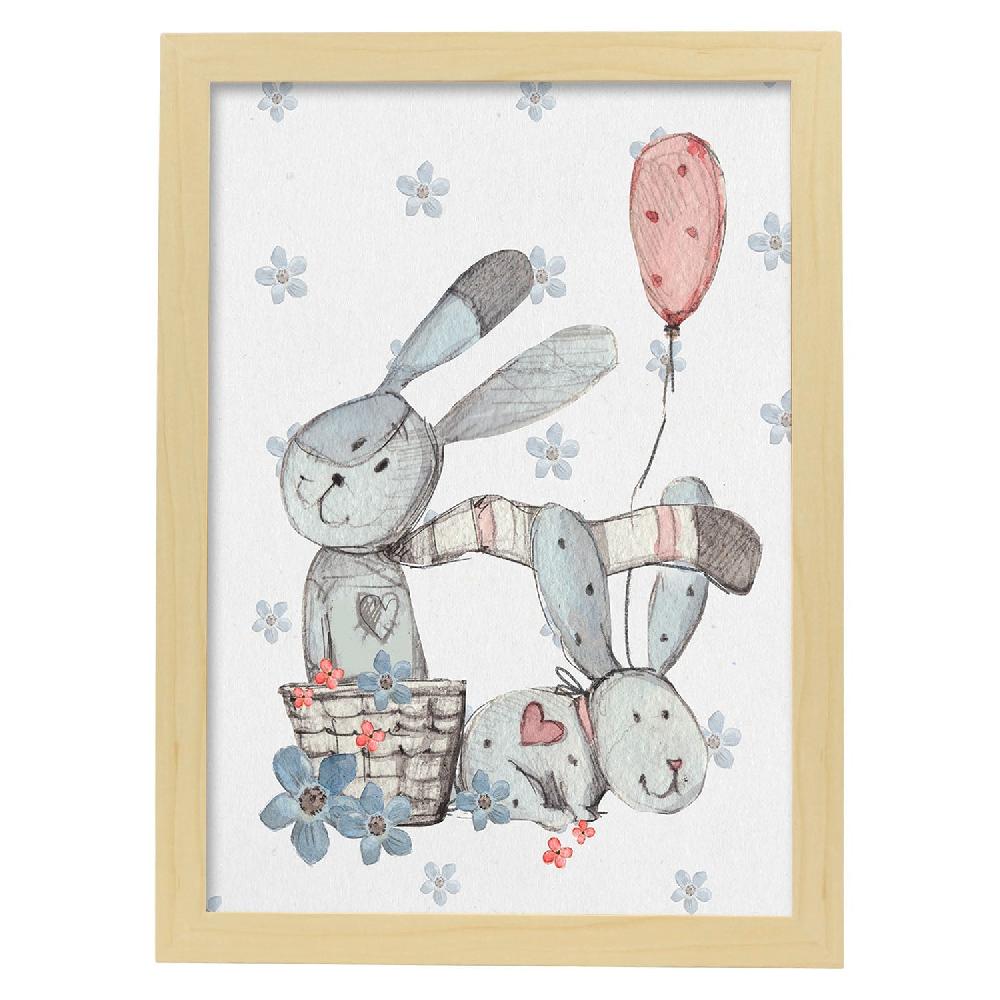 Nacnic Lámina De Fred Y Caroline Con Ilustraciones De Conejos