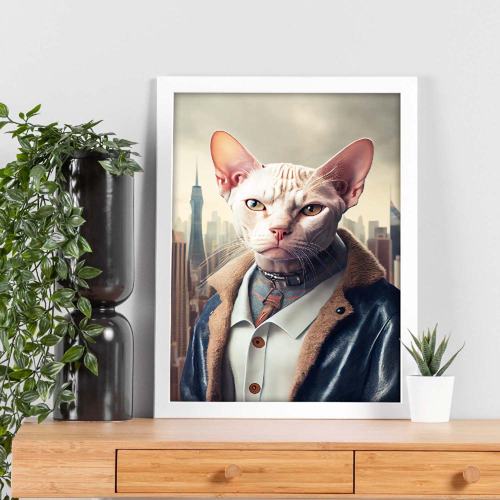 Nacnic Lámina De Gato Colorpoint Con Ropa Humana De Nacnic