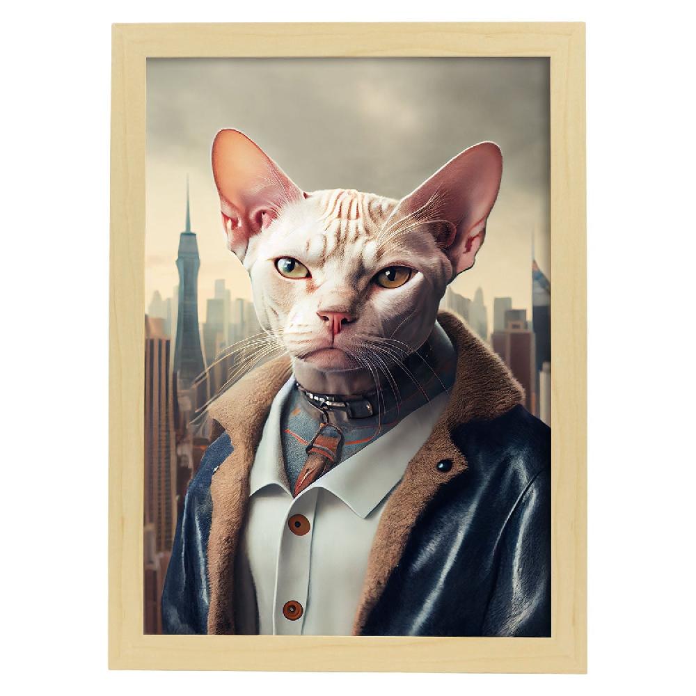 Nacnic Lámina De Gato Colorpoint Con Ropa Humana De Nacnic