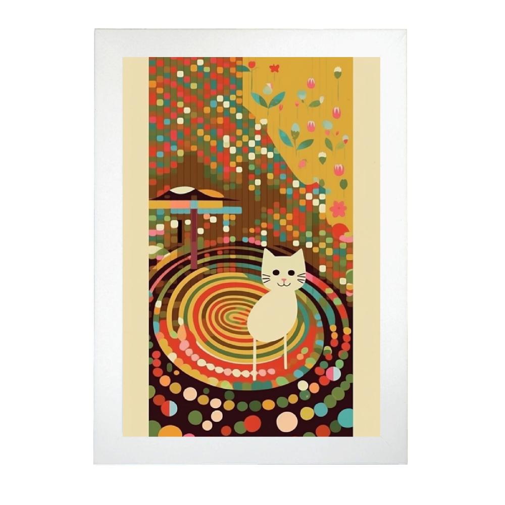 Nacnic Lámina De Gato En Jardín Estilo Ryo Takemasa Y Wu