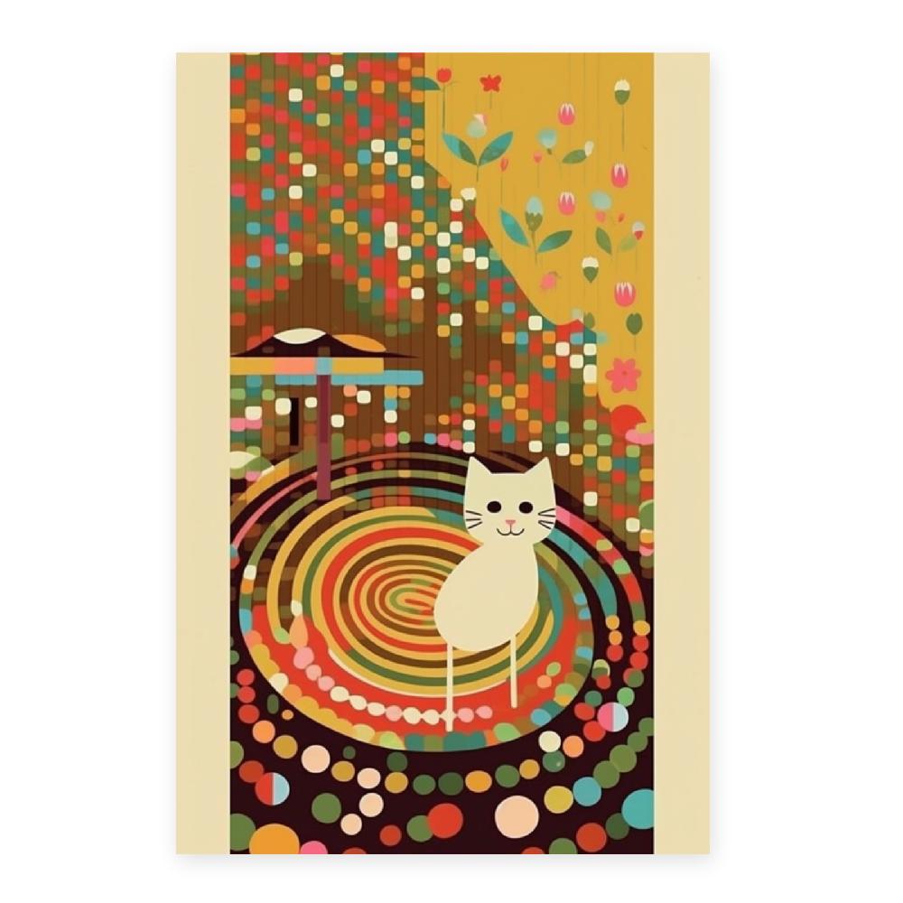 Nacnic Lámina De Gato En Jardín Estilo Ryo Takemasa Y Wu