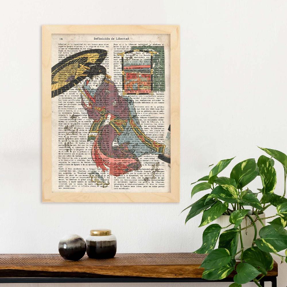Nacnic Lámina De Geisha Con Sombrilla Y Diseños Japoneses