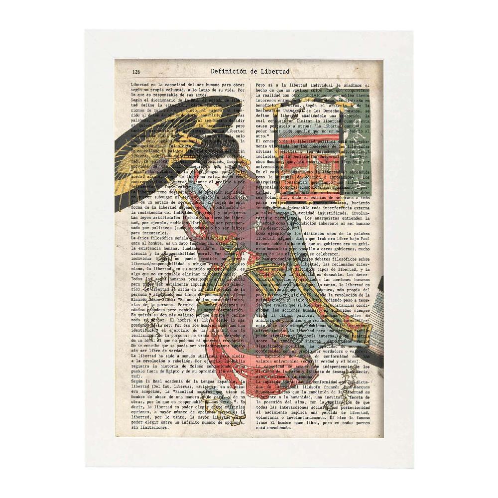 Nacnic Lámina De Geisha Con Sombrilla Y Diseños Japoneses
