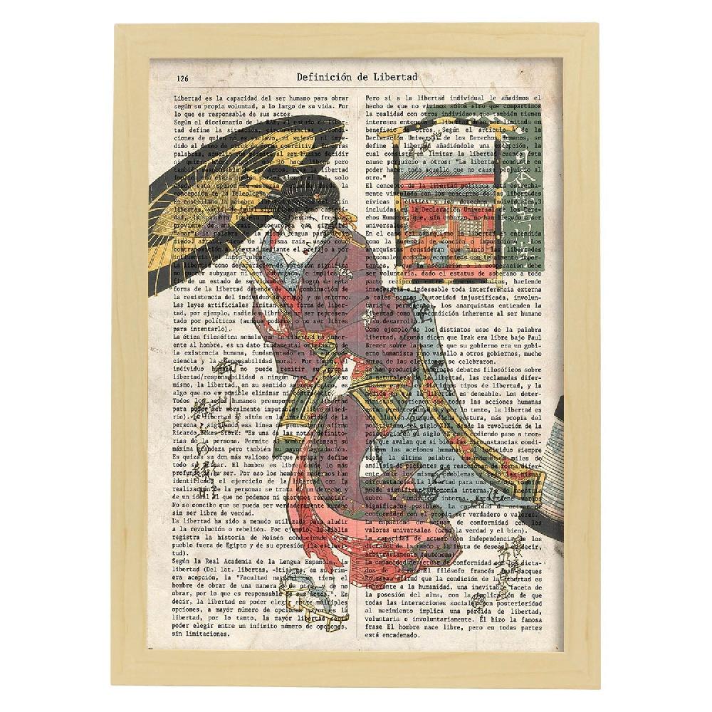 Nacnic Lámina De Geisha Con Sombrilla Y Diseños Japoneses