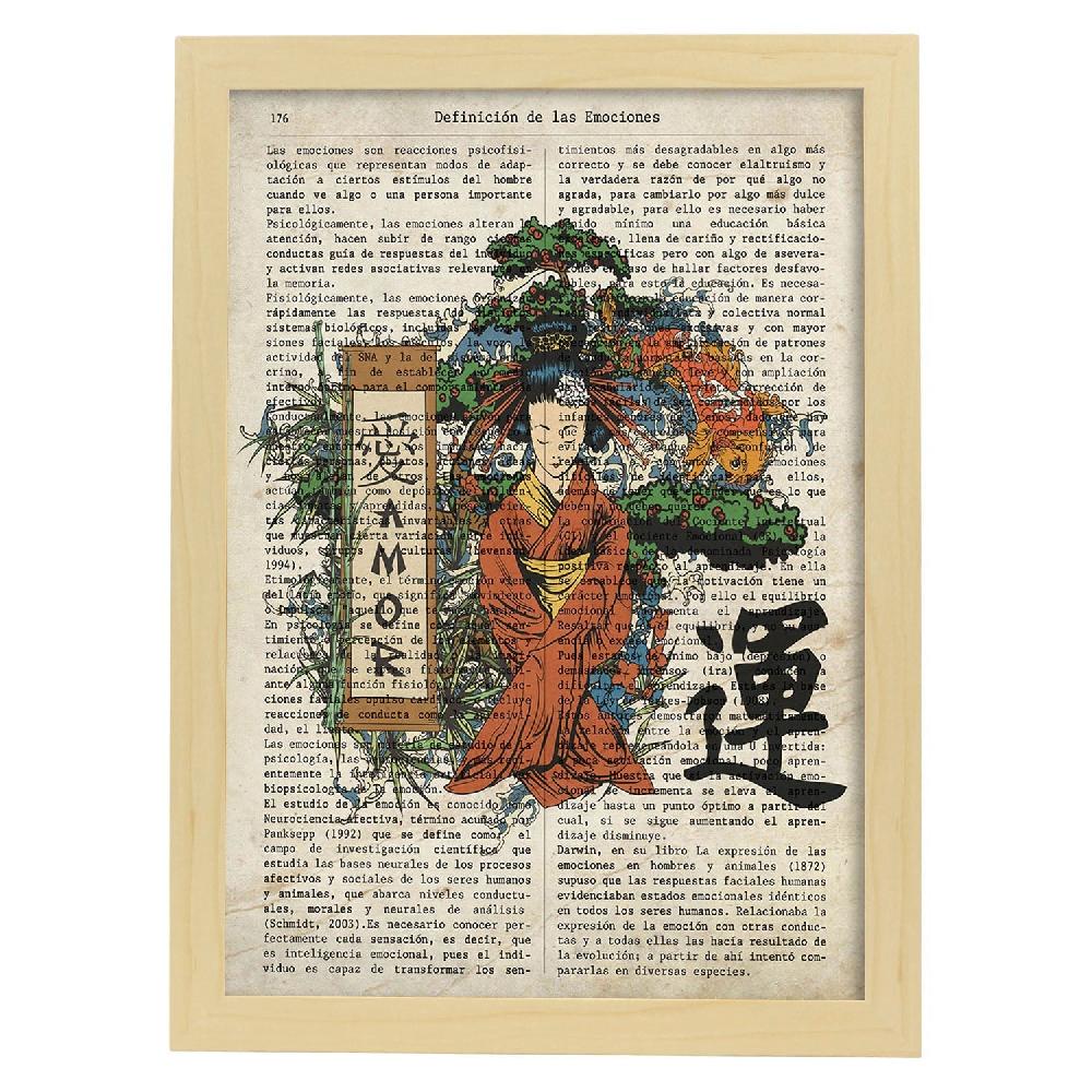 Nacnic Lámina De Geisha Meditando Con Diseño Japonés