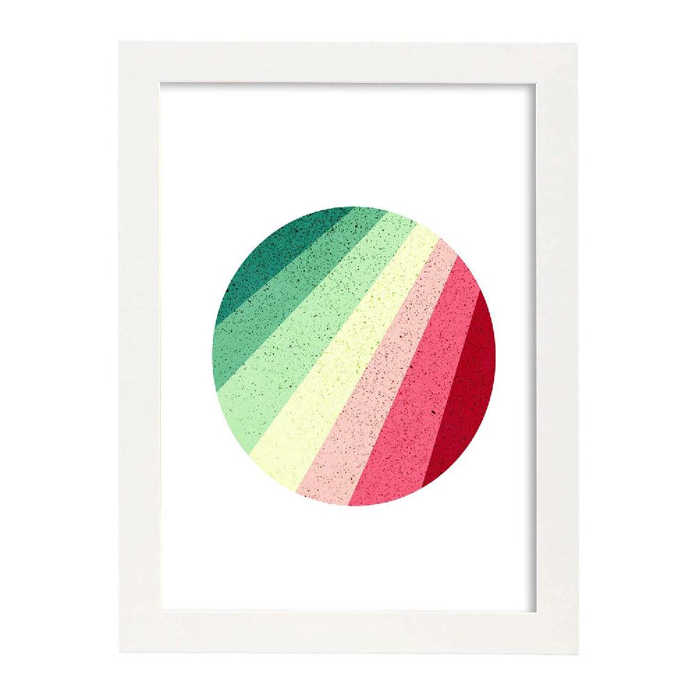 Nacnic Lámina De Geometría Colorida Con Círculo Rojo Verde