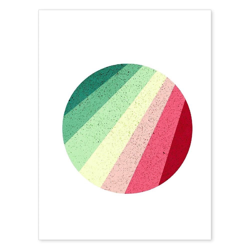 nacnic Lámina de Geometría Colorida con Círculo Rojo Verde