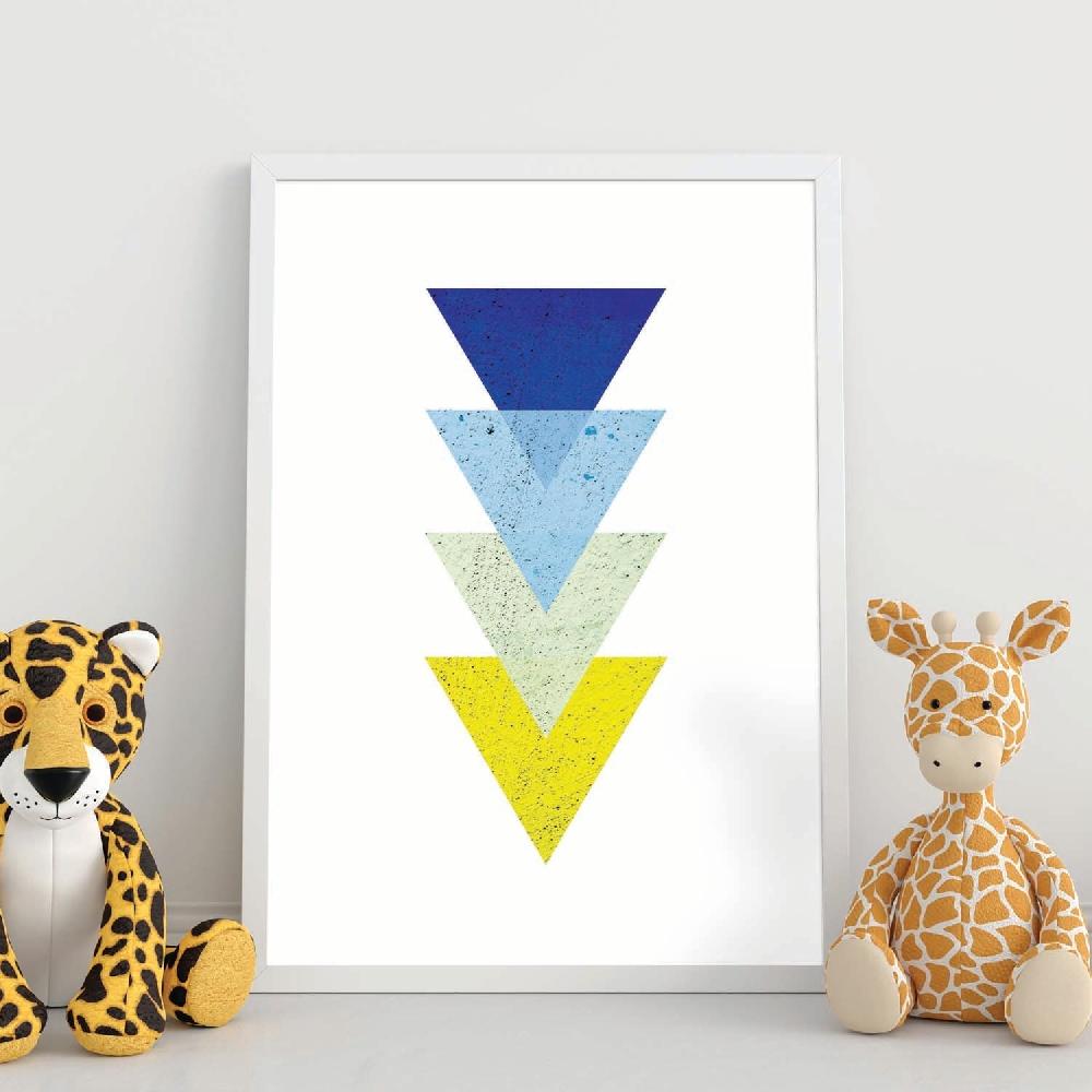 Nacnic Lámina De Geometría Colorida En Azul Eléctrico