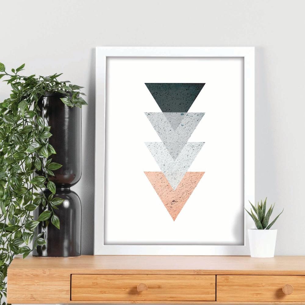 Nacnic Lámina De Geometría Colorida En Salmón Y Negro