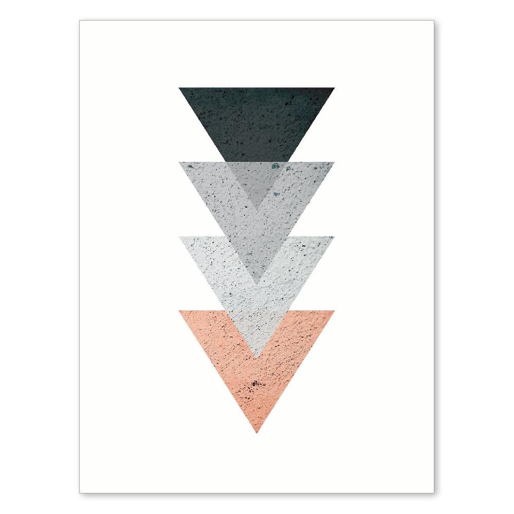 nacnic Lámina de Geometría Colorida en Salmón y Negro