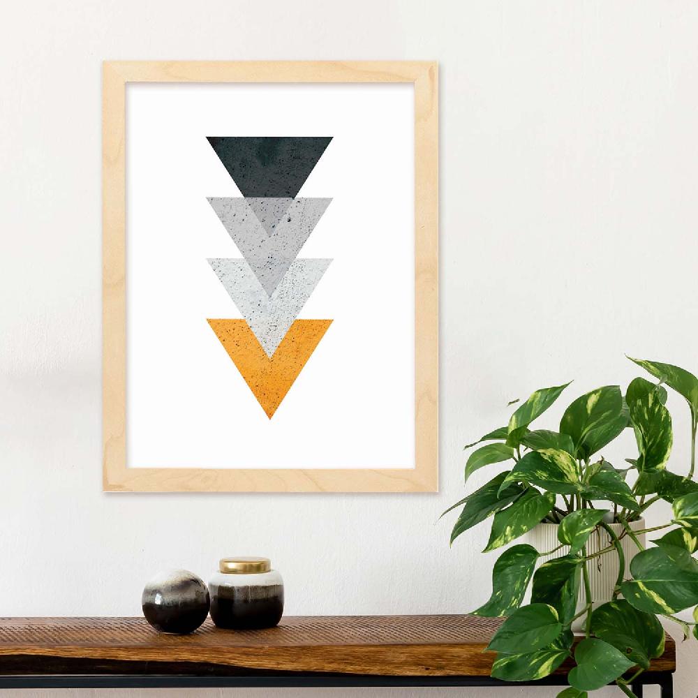 Nacnic Lámina De Geometría Colorida Naranja Y Negro