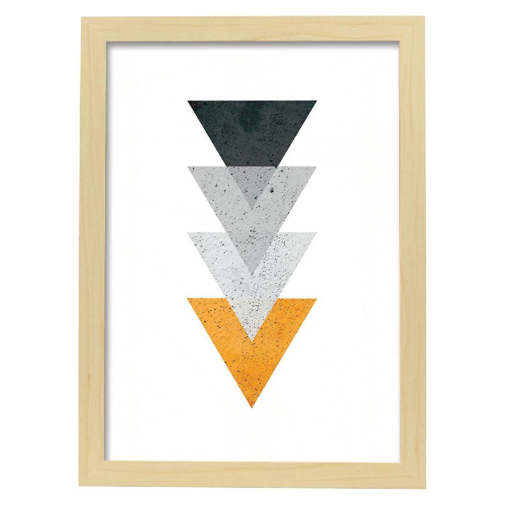 Nacnic Lámina De Geometría Colorida Naranja Y Negro