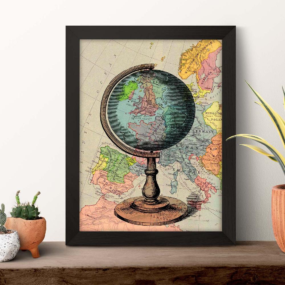 Nacnic Lámina De Globo Terráqueo En Europa Con Imágenes De Globos Aeroestáticos