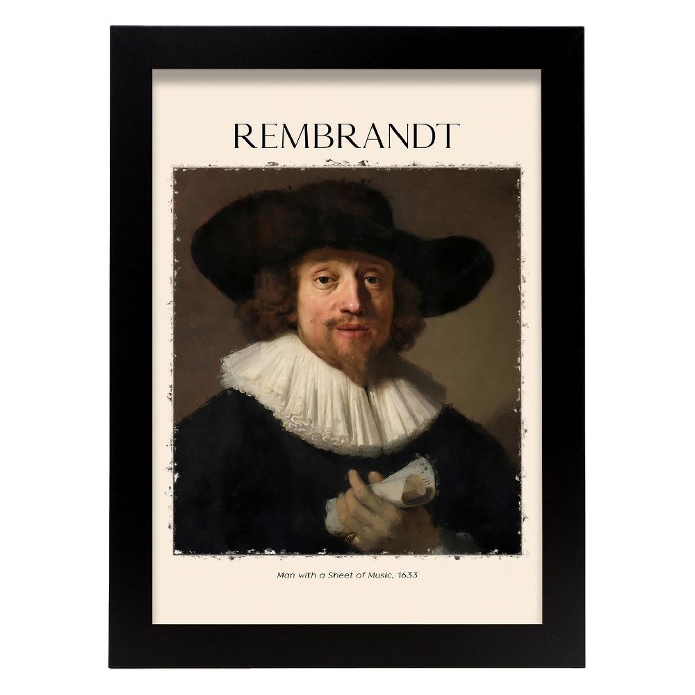 Nacnic Lámina De Hombre Con Hoja De Música Inspirada En Rembrandt