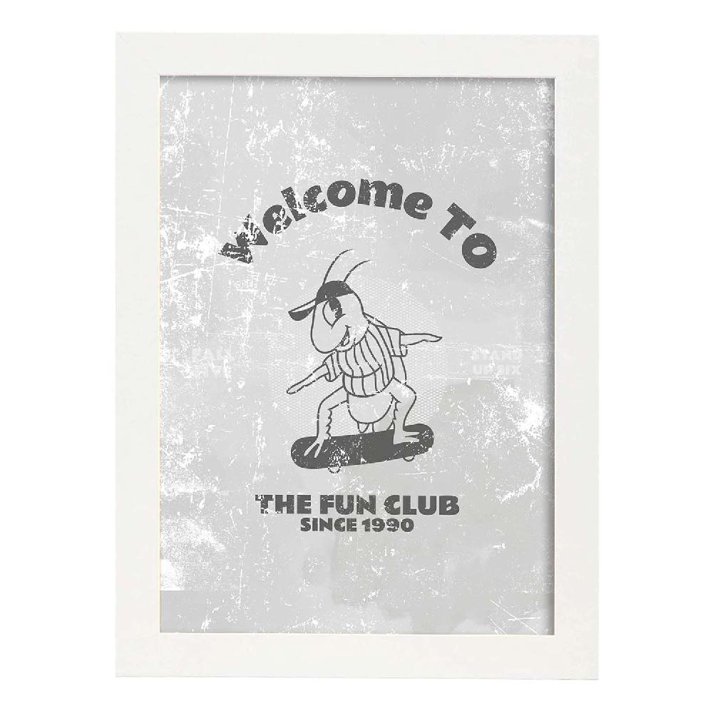 Nacnic Lámina De Ilustraciones Retro Bienvenido Al Club En Tonos Grises