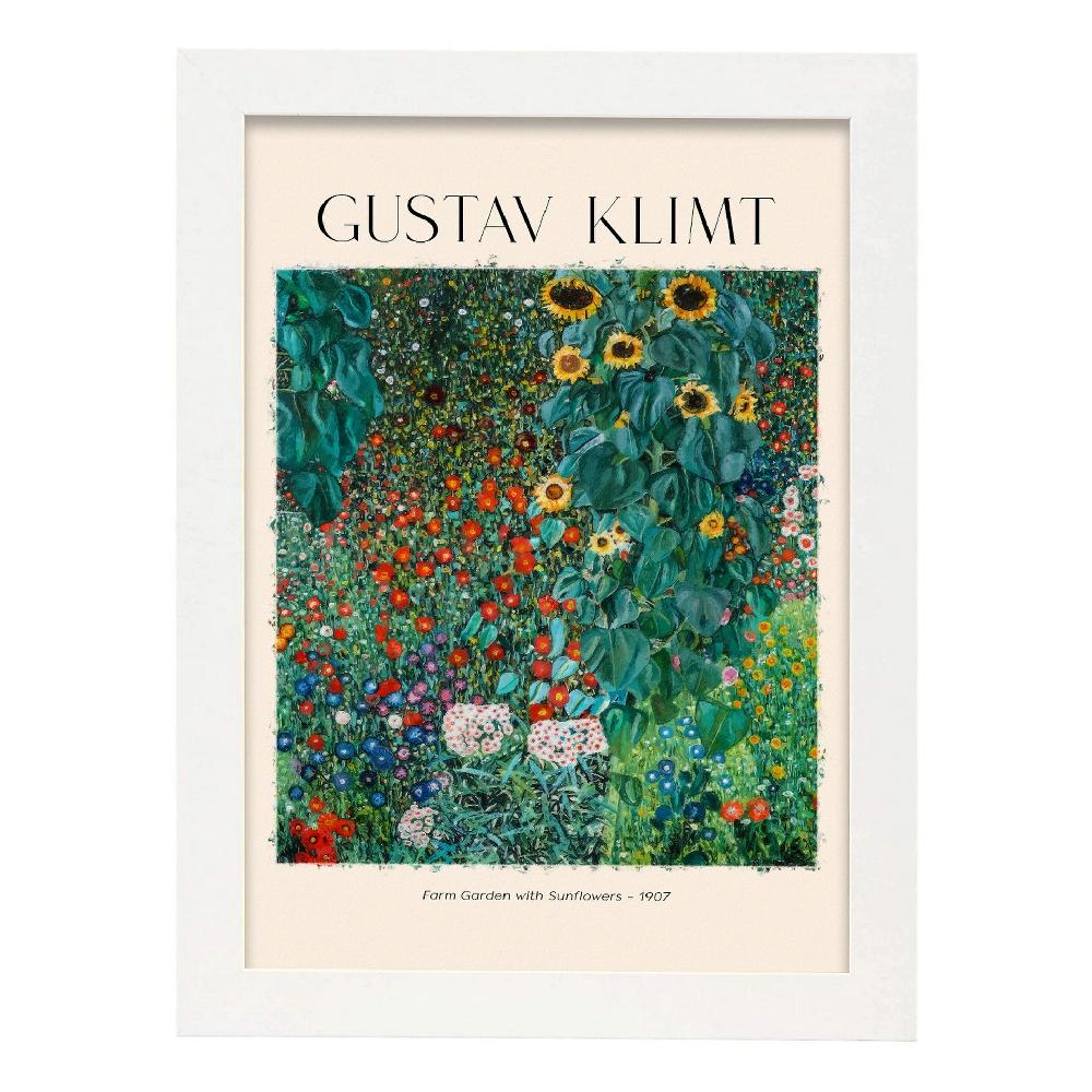 Nacnic Lámina De Jardín De Granja Con Girasol Inspirada En Gustav Klimt