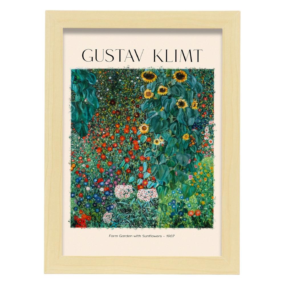 Nacnic Lámina De Jardín De Granja Con Girasol Inspirada En Gustav Klimt
