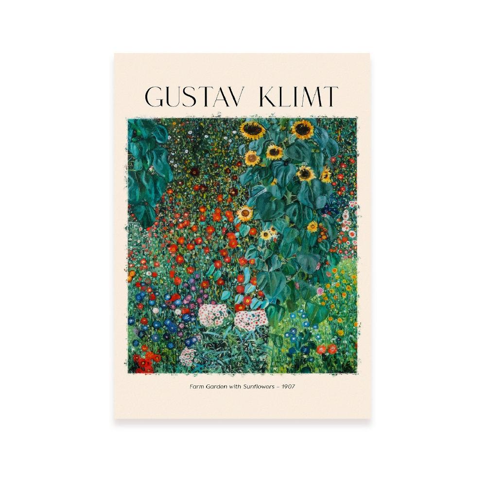 nacnic Lámina de Jardín de Granja con Girasol inspirada en Gustav Klimt