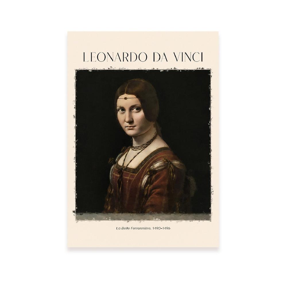 nacnic Lámina de La Belle Ferronniere inspirada en Leonardo da Vinci para decoración de hogar