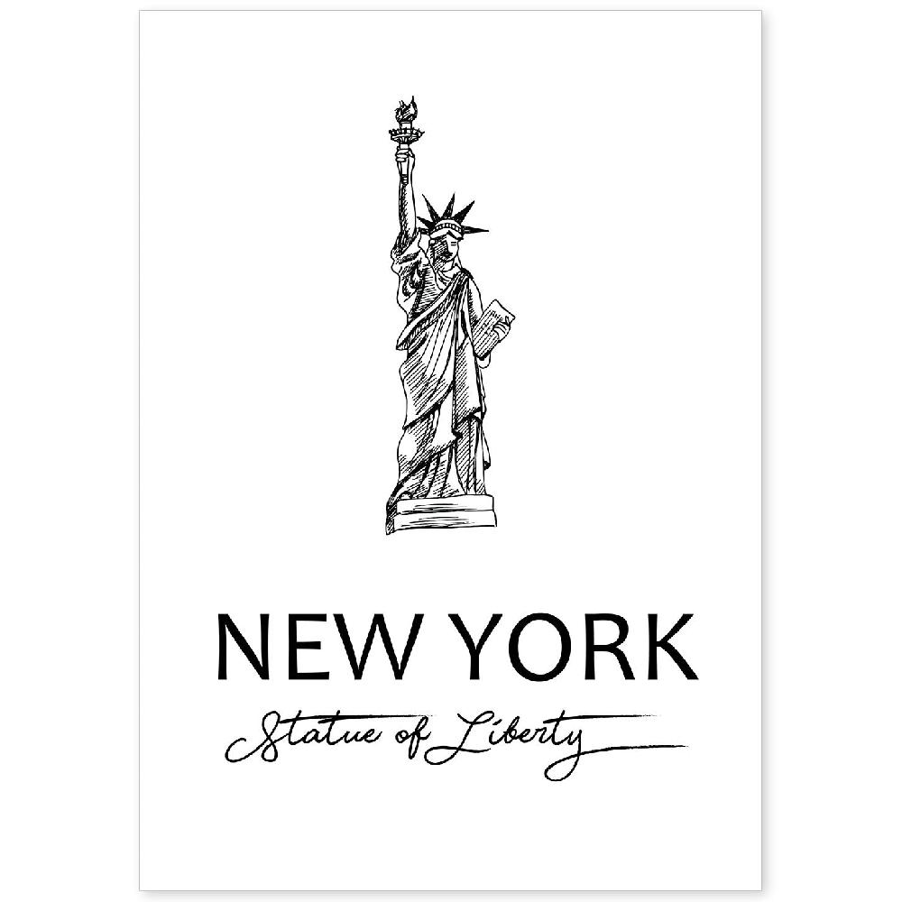 nacnic Lámina de la Estatua de la Libertad en Nueva York