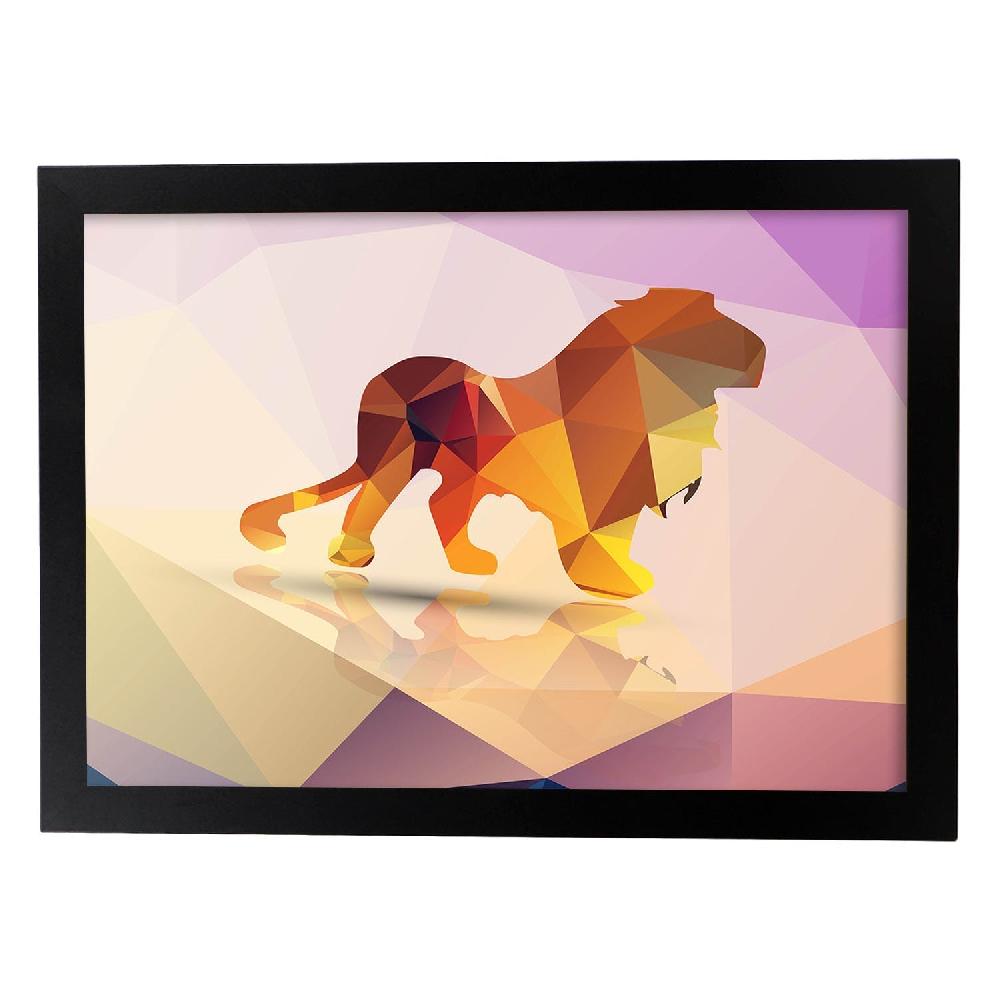 Nacnic Lámina De León Geométrico Con Fondo Colorido