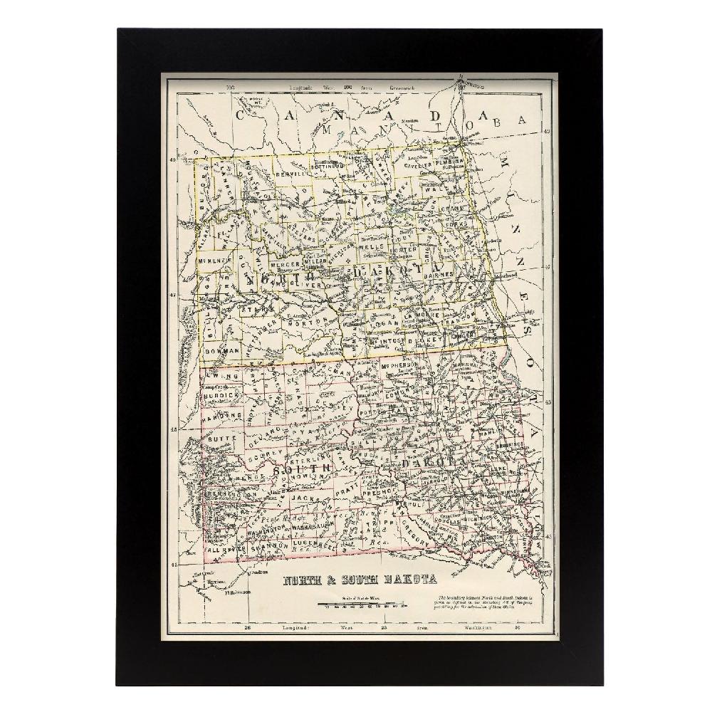 nacnic Lámina de los Estados de EE. UU. Dakota del Norte y Dakota del Sur