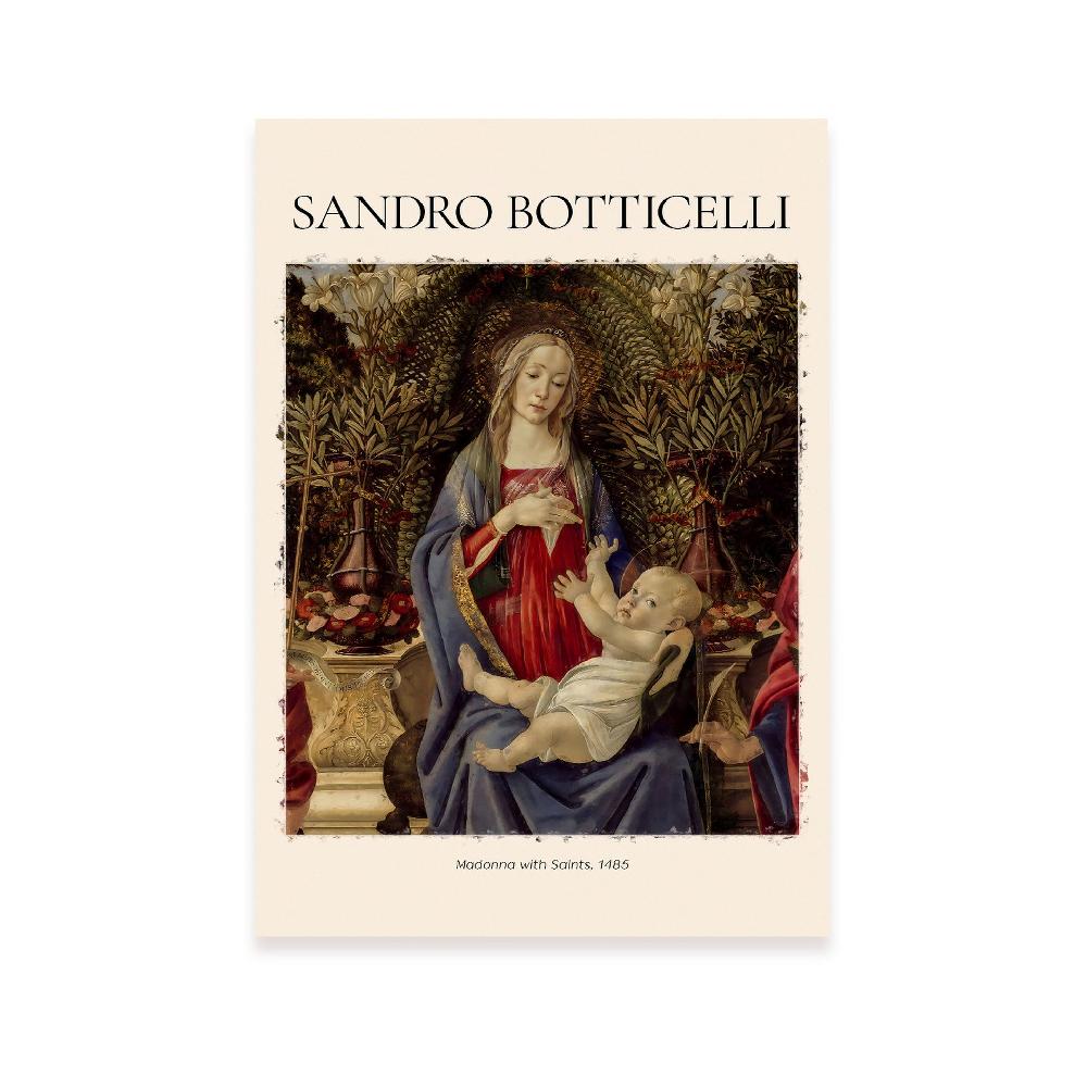 nacnic Lámina de Madonna con Santos Inspirada en Sandro Botticelli