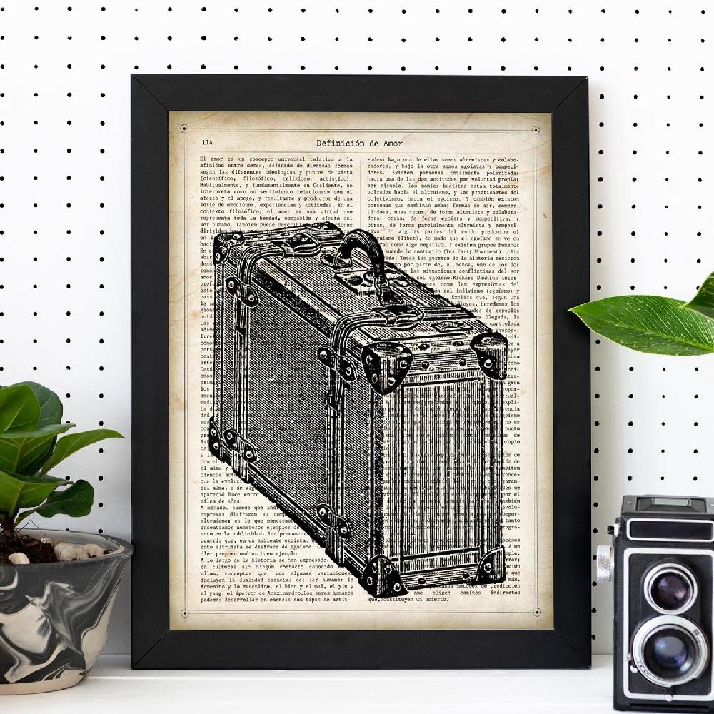 Nacnic Lámina De Maleta Vintage Con Objetos Antiguos