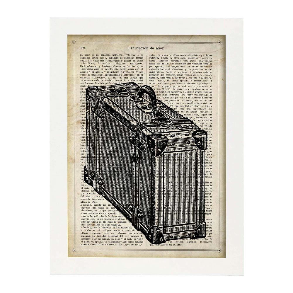 Nacnic Lámina De Maleta Vintage Con Objetos Antiguos