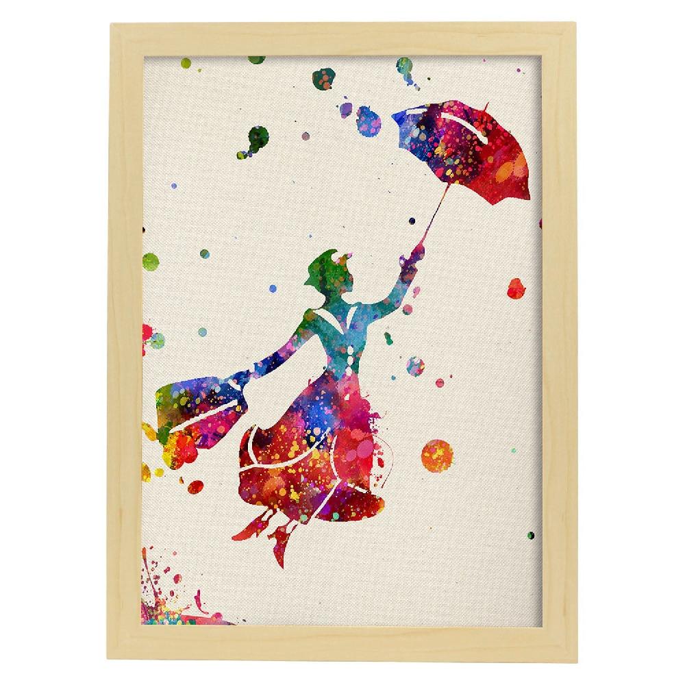 Nacnic Lámina De Mary Poppins Estilo Explosión De Color