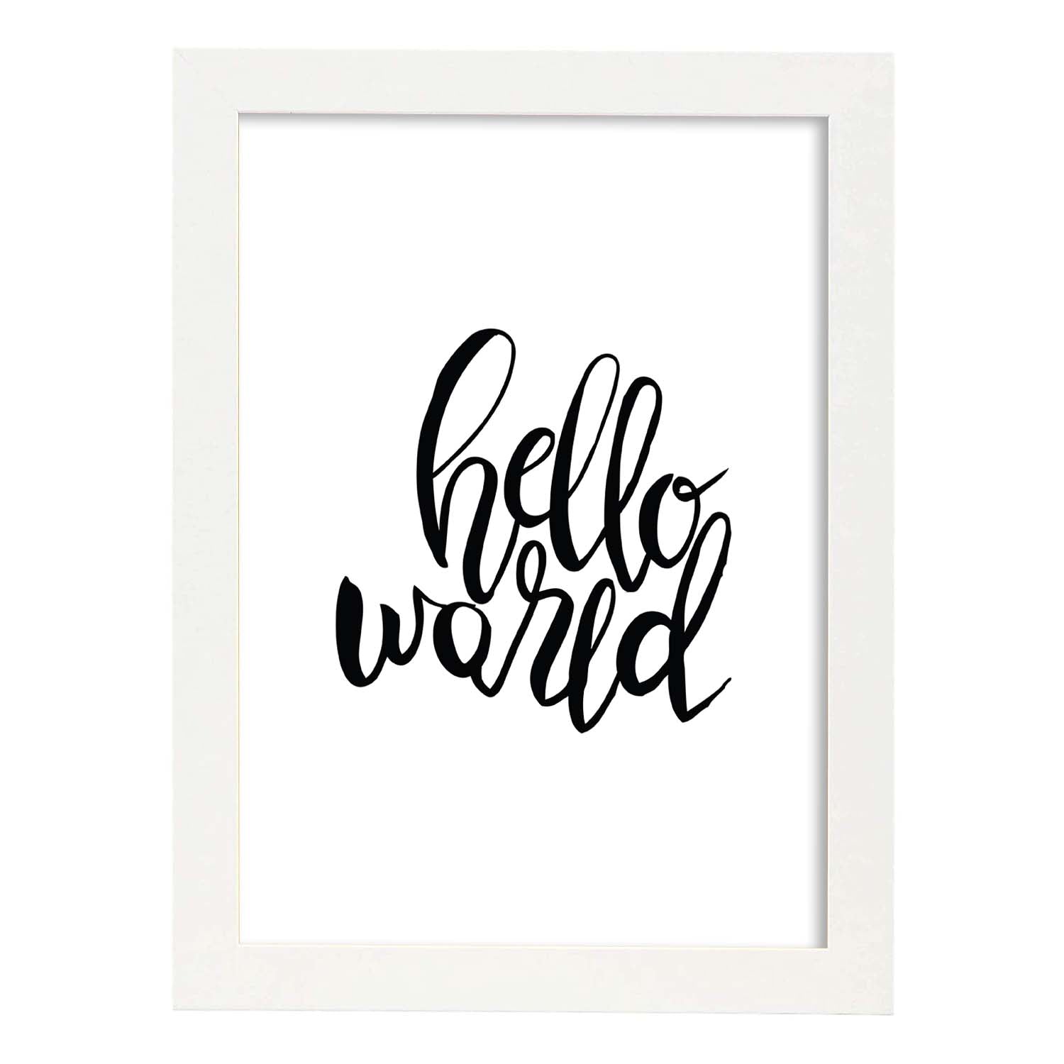 Nacnic Lámina De Mensajes Felices 'Hola Mundo' En Blanco Y Negro