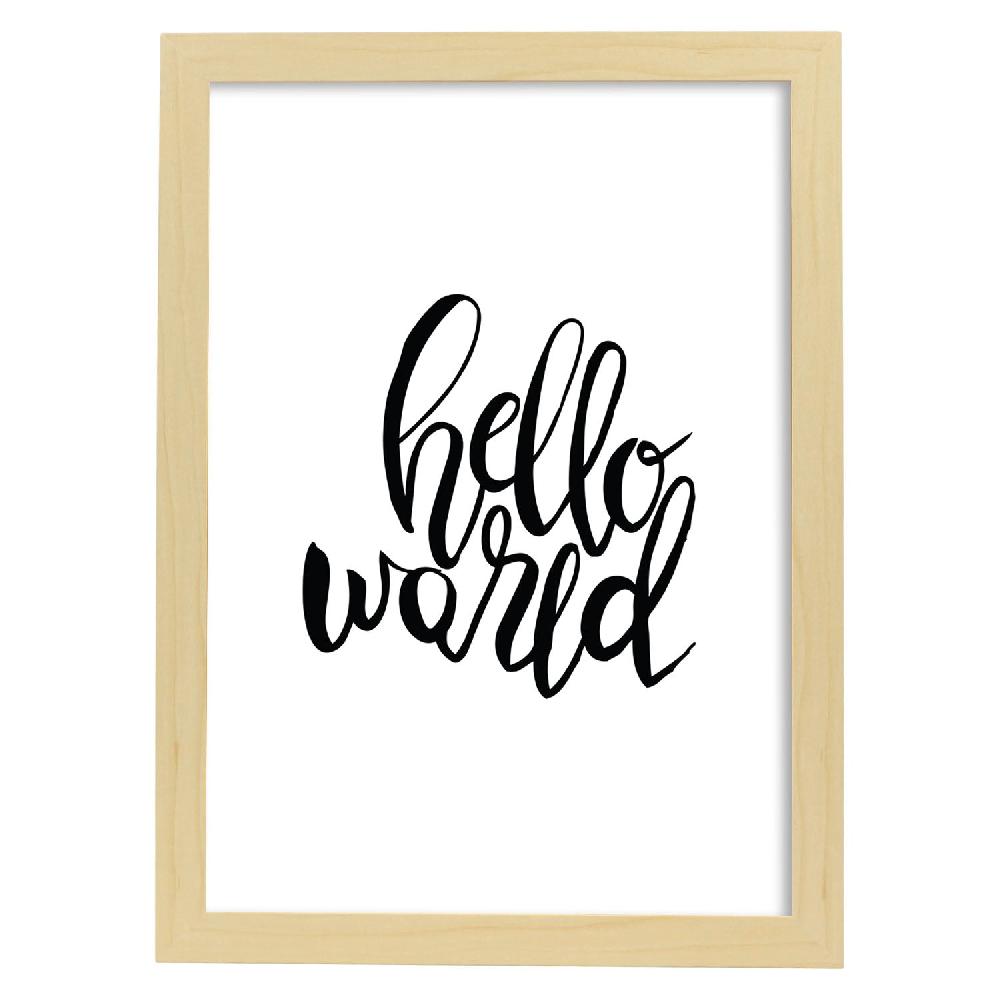 Nacnic Lámina De Mensajes Felices 'Hola Mundo' En Blanco Y Negro