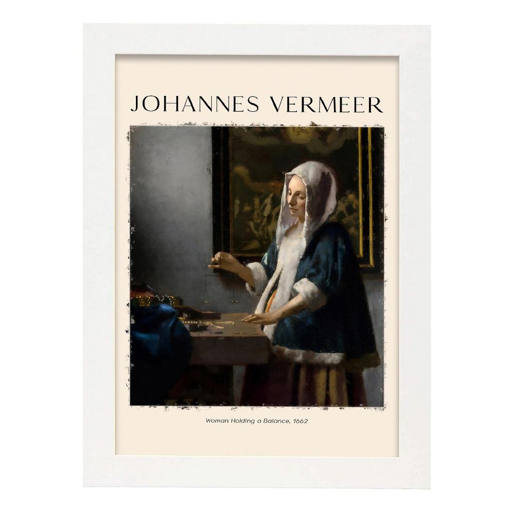 Nacnic Lámina De Mujer Con Equilibrio Inspirada En Johannes Vermeer