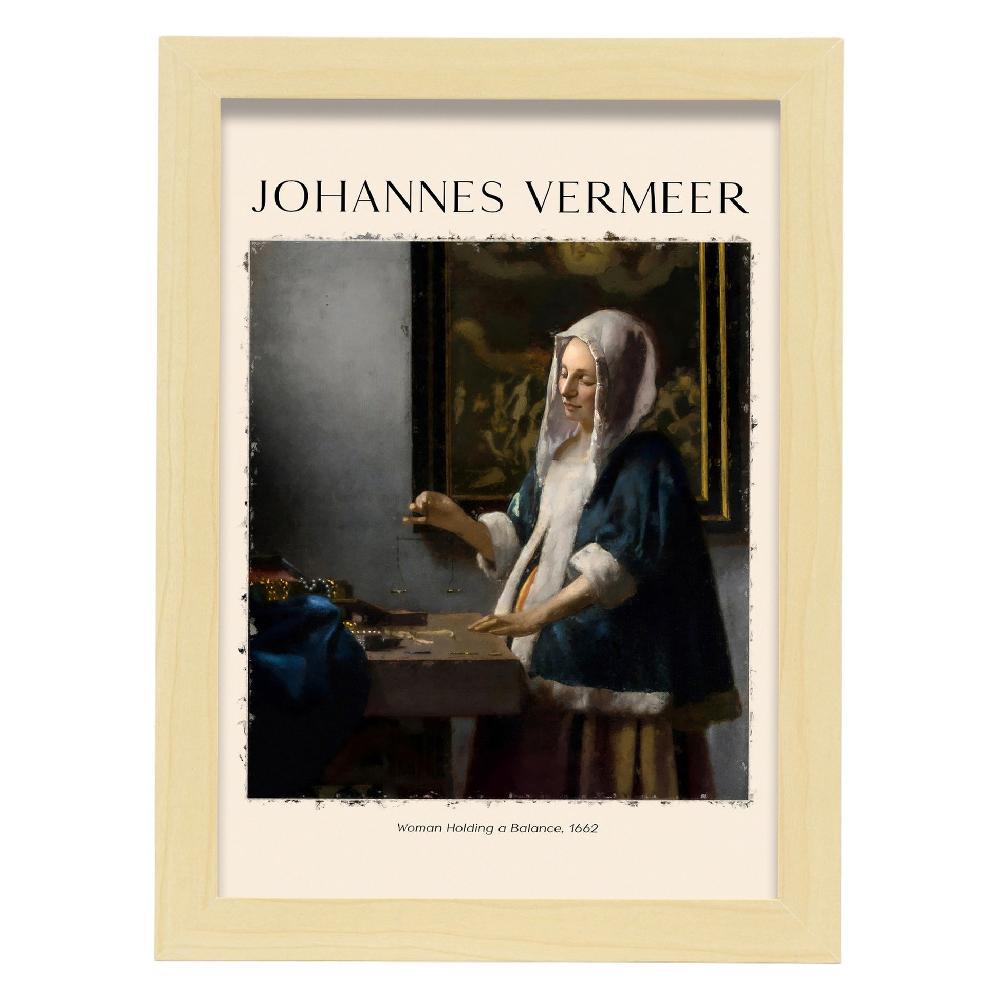 Nacnic Lámina De Mujer Con Equilibrio Inspirada En Johannes Vermeer