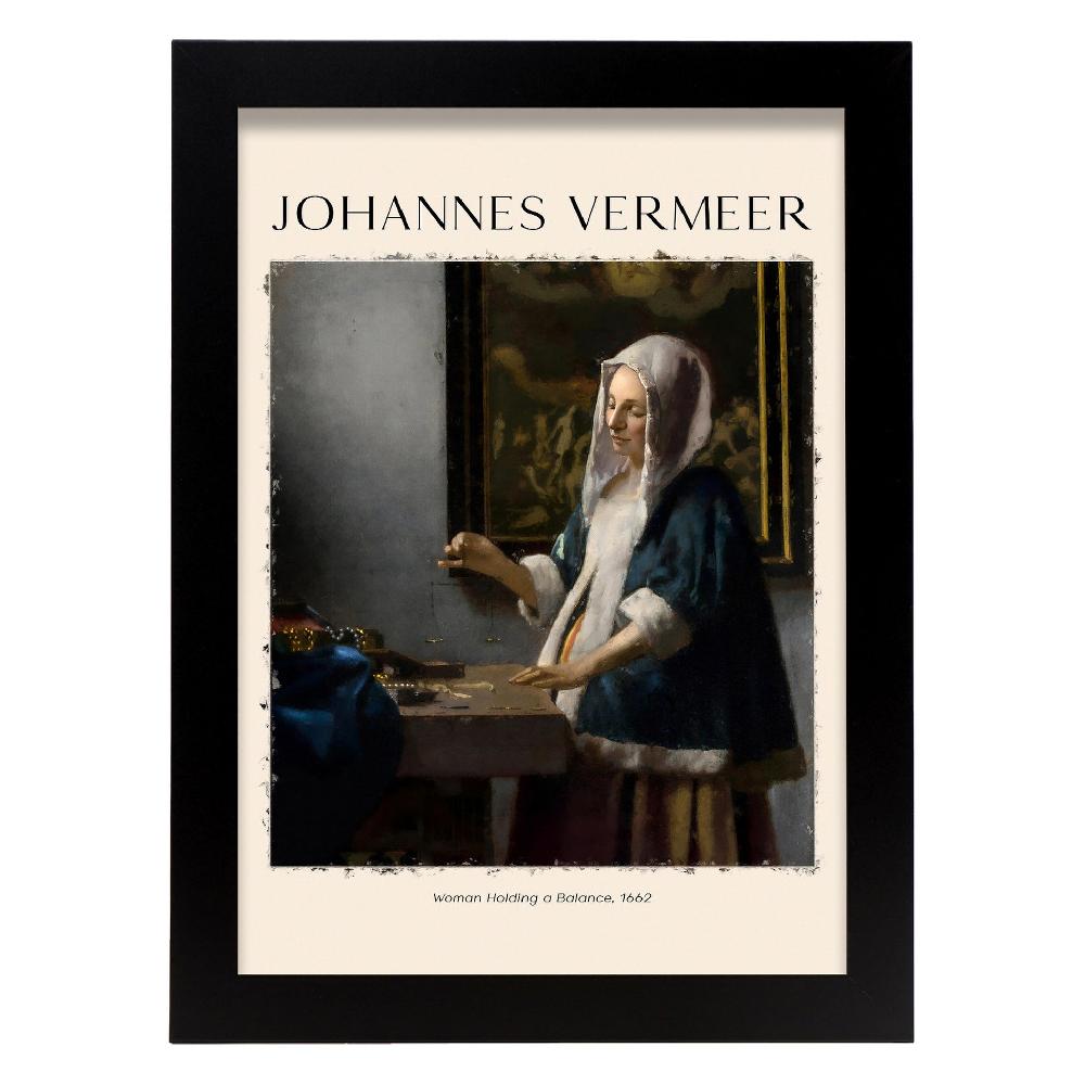 Nacnic Lámina De Mujer Con Equilibrio Inspirada En Johannes Vermeer