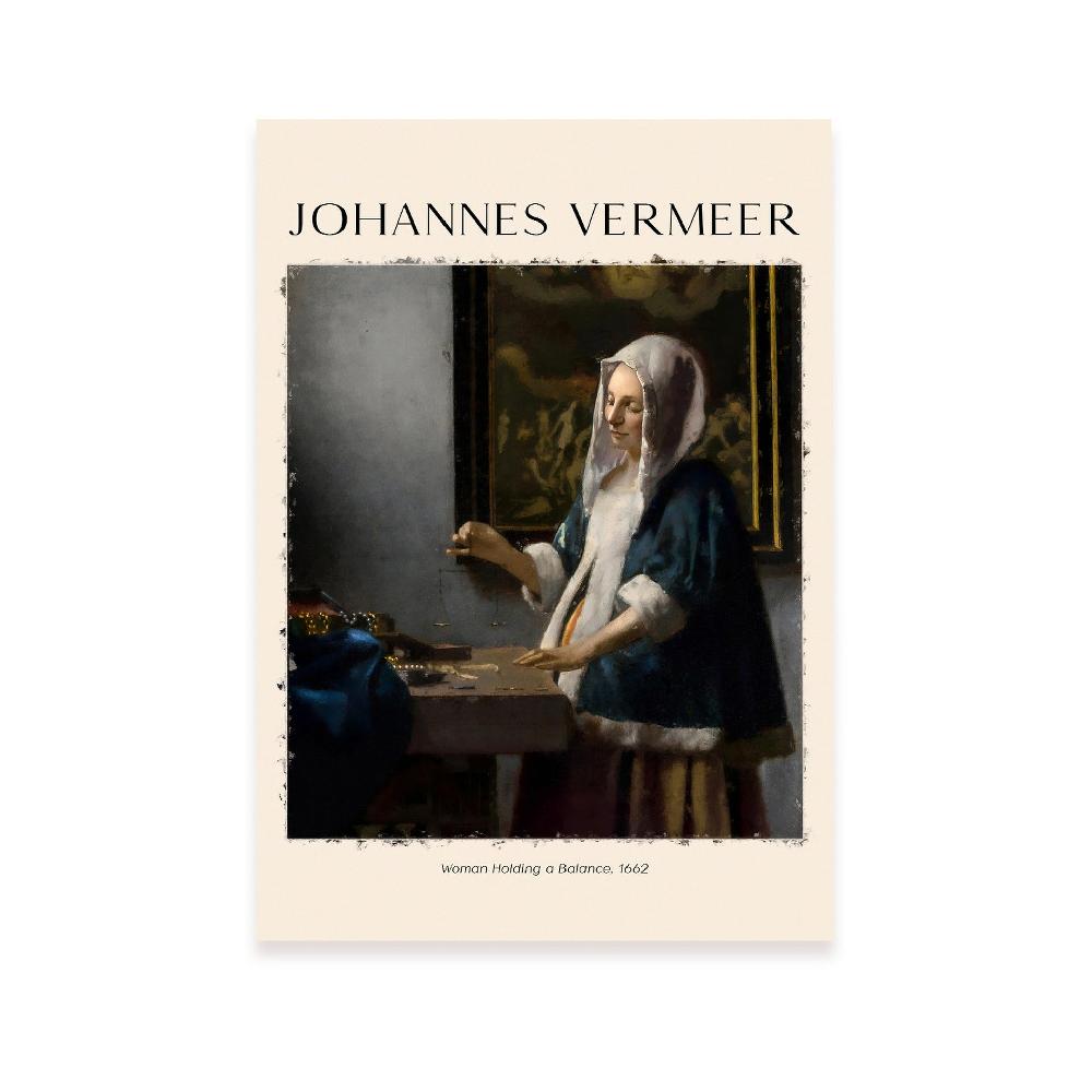 nacnic Lámina de Mujer con Equilibrio inspirada en Johannes Vermeer