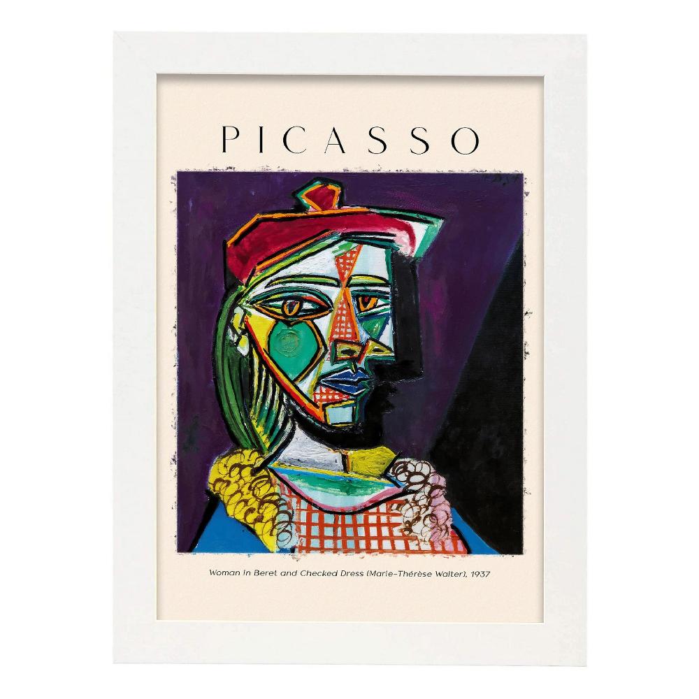 Nacnic Lámina De Mujer En Boina Y Vestido Inspirada En Picasso