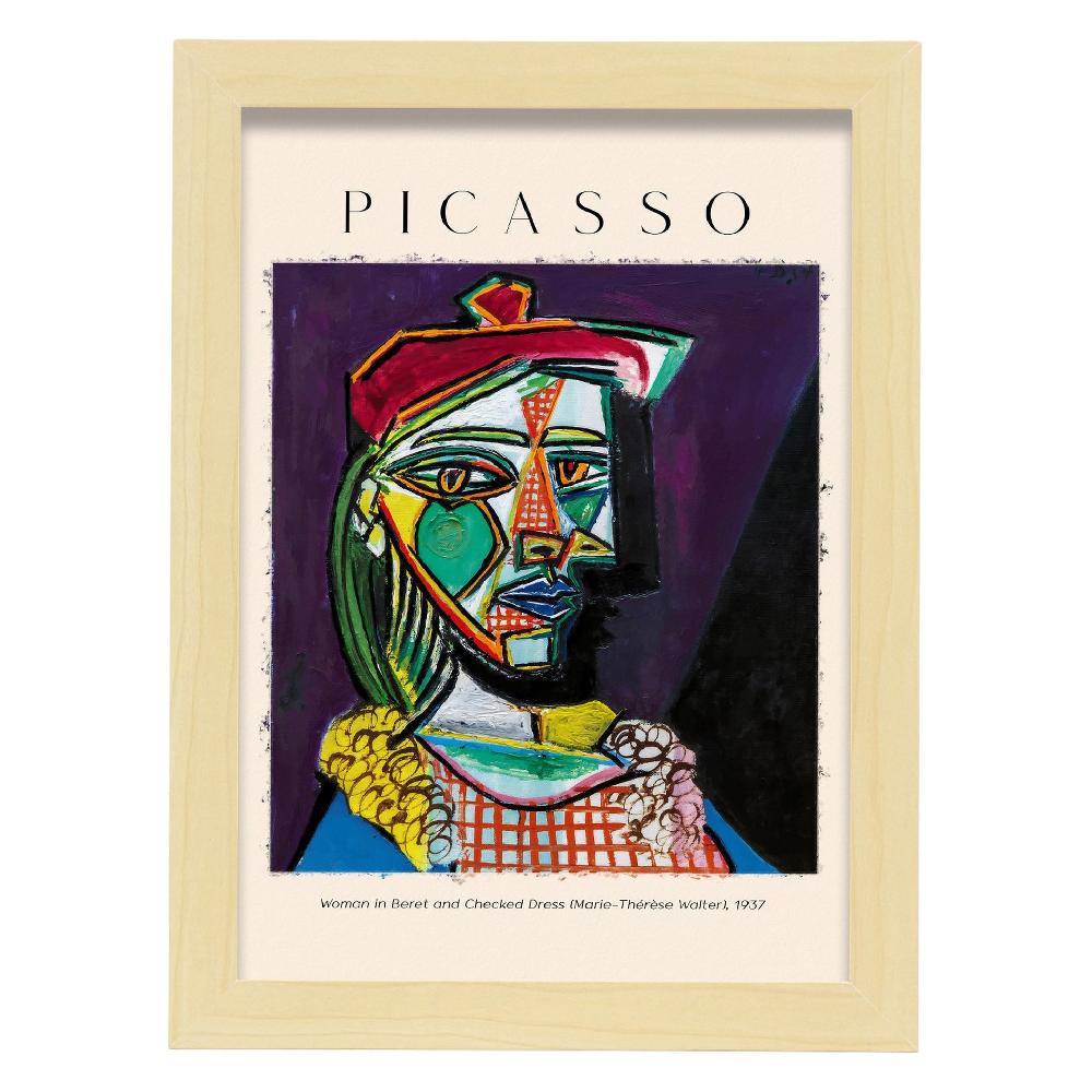 Nacnic Lámina De Mujer En Boina Y Vestido Inspirada En Picasso