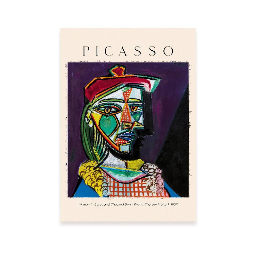 nacnic Lámina de Mujer en Boina y Vestido Inspirada en Picasso