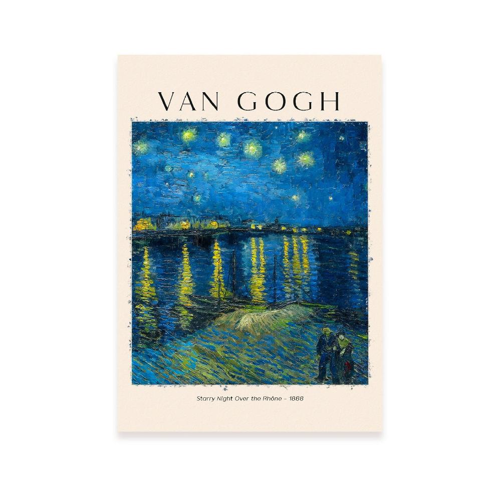 nacnic Lámina de Noche Estrellada sobre el Ródano inspirada en Van Gogh