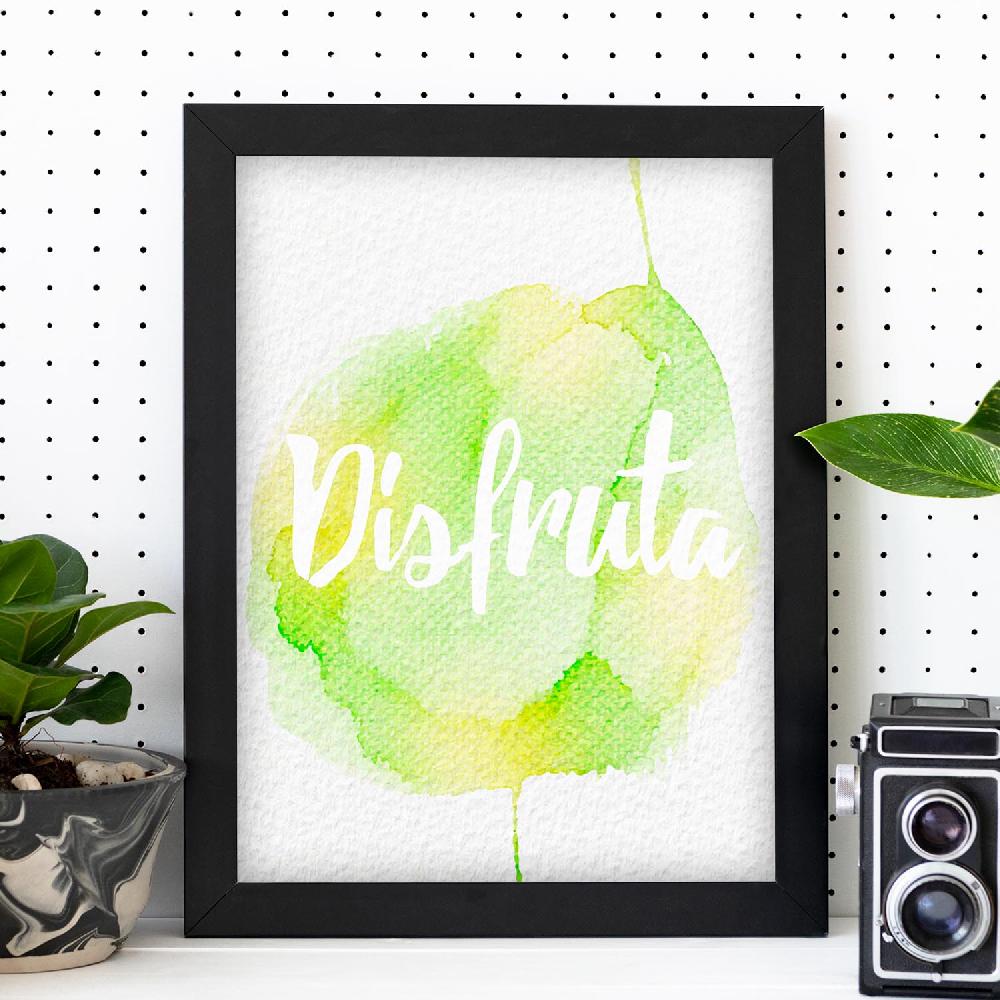 Nacnic Lámina De Palabra Disfruta Colorida Y Acuarela