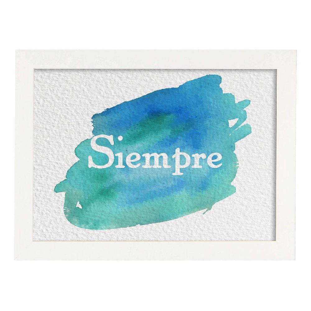 Nacnic Lámina De Palabra Siempre Con Diseño Acuarela Colorido