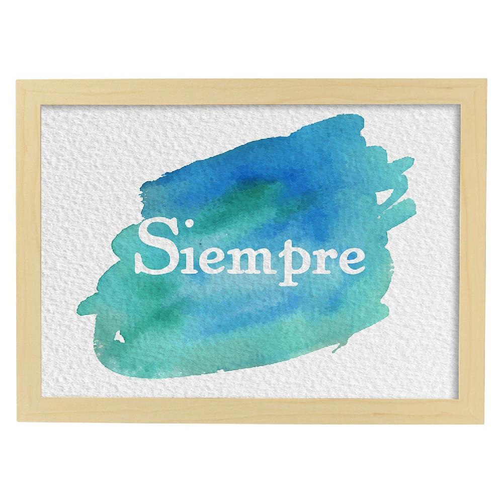 Nacnic Lámina De Palabra Siempre Con Diseño Acuarela Colorido